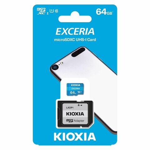 KIOXIA Exceria Class 10 Micro SDXC-I Memory Card 64GB Blue