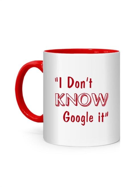 Fm Styles I Don&#39;T Know, Google It Printed Mug White/Red 10cm
