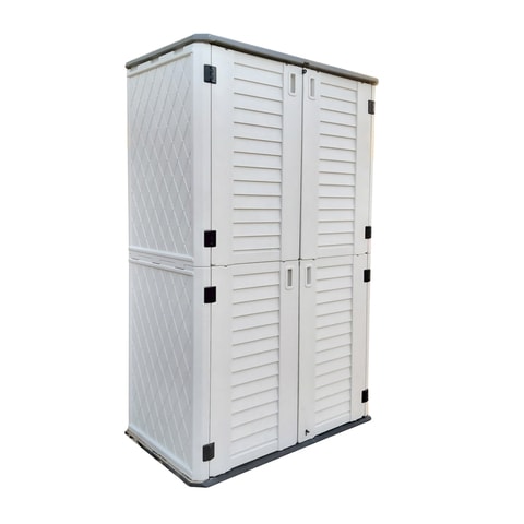 Outdoor grill shop storage cabinet