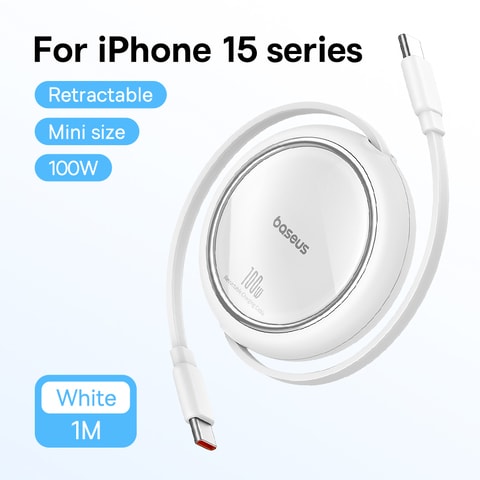 Buy BASEUS Retractable USB C Cable, Mini 100W USB C to USB-C PD 5A Fast  Charging Cord 4-Stage Length USB Type C Charger Cable for iPhone 15/Pro/Plus /Pro Max, MacBook, iPad Pro, Samsung