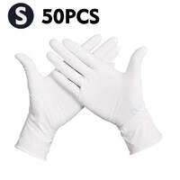Generic-150 Pcs/Disposable Gloves Thick  Powder-Free Rubber Latex Stretchy Gloves Sterile Food Safe Grade for Home Food Laboratory Use (S)