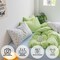 LUNA HOME Deluxe Queen/Double size 6 pieces Soft Lego Style Lime Green and Sky Blue color.