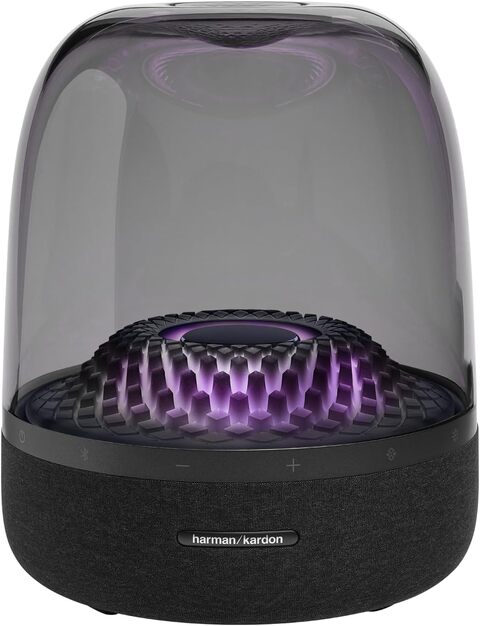 Harman Kardon Aura Studio 3 Bluetooth Speaker, Exceptional 360-Degree  Sound, Powerful Subwoofer, Ripple Effect Ambient Light, Wireless Streaming,  