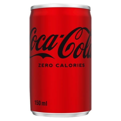 Coca-Cola Zero Calories Carbonated Soft Drink Can 150ml