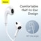 Baseus Type C Headphone, USB C Wired Earbuds with Microphone &amp; Volume Control, In-ear Headphones for iPhone 15 Pro Max, iPad Pro/Air, Samsung (White)