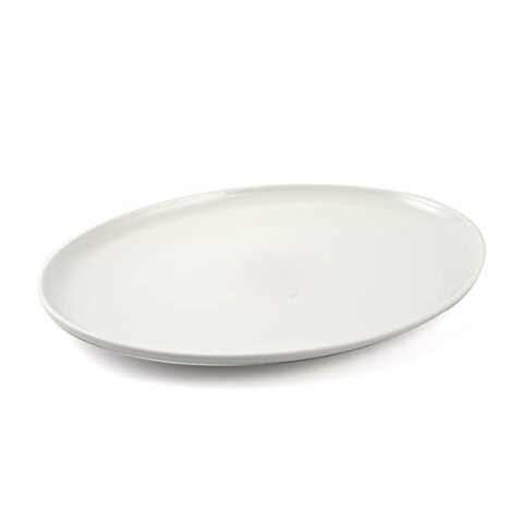 Generic Porcelain Oval Pizza Plate, 30 Cm Size, Ivory