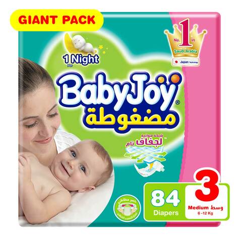 Babyjoy Compressed Diamond Pad Diaper Size 3 Medium 6-12kg Giant Pack 84 count