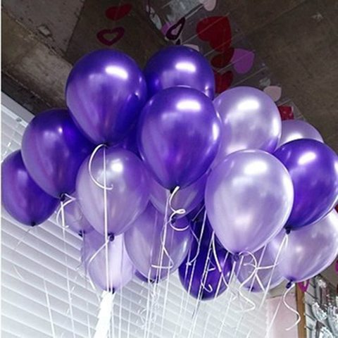 Guasslee Purple+Light Purple Balloons 100Pcs/Pack Latex Balloons 10 Inch 0.063 Ounce Thickening Pearl Balloons For Wedding Birthday Party Festival Christmas Decorations