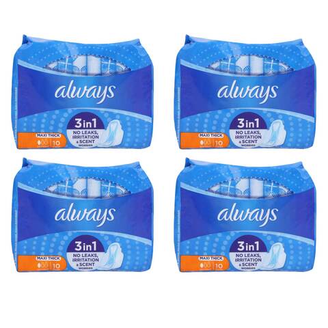 Buy Always Women Pads Maxi Thick 10 Pads 4 Pieces Online - Shop Beauty ...