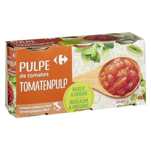 Carrefour tomato Pulp basil oregano 400g &times; 3