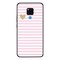 Theodor Protective Case For Huawei Mate 20 Pink &amp; White Lines &amp; Golden Heart Silicone Cover