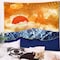 DEALS FOR LESS - Wall Tapestry Home Decor, Sun &amp; Mountain Design.