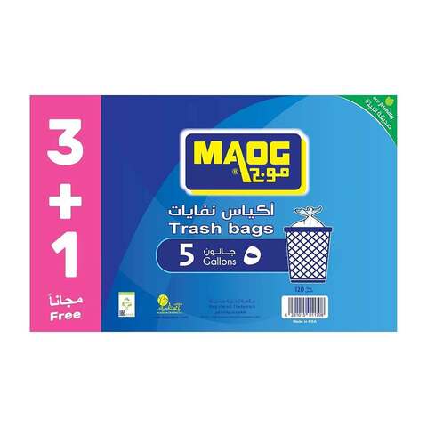 Buy Maog trash bag 5gallons x 40 x 3+1 free in Saudi Arabia