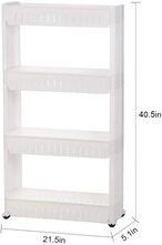 اشتري Beprincess Mobile Shelving Unit Organizer With 4 Large Storage Baskets, Gap Storage Slim Slide Out Pantry Storage Rack For Narrow Spaces في الامارات