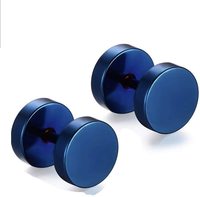 Generic Funky Style Titanium Steel Ear Piercing For Men Women - 10Mm (Blue)