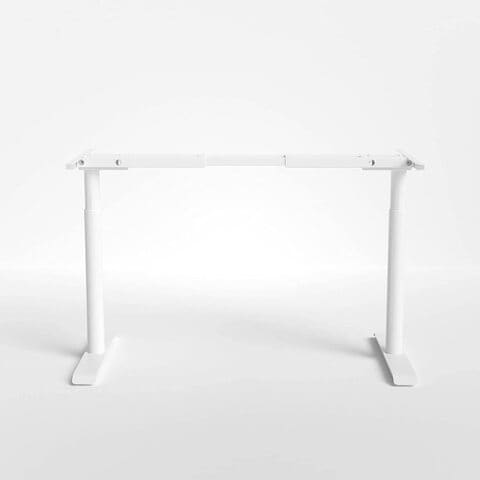 Navodesk Basic Desk Frame , Manual Height Adjustable Desk Frame, Underframe For Table Top, Pin Type, White