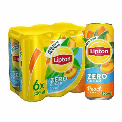 Lipton Zero Sugar Peach Iced Tea 320ml Pack of 6