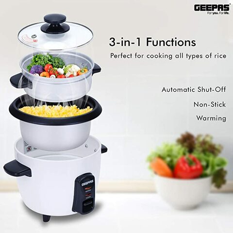 Geepas Electric Rice Cooker, 0.6L