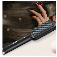 Hair Straightener Brush &ndash; Hair Straightening Iron with Built-in Comb,20s Fast Heating &amp; 5 Temp Settings &amp; Anti-Scald