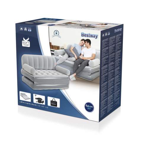 Bestway Multi-Max Air Couch Grey 188x152x64cm