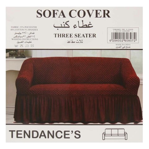 Tendances Sofa Cover 3 Seater Burgundy