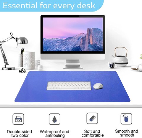 تسوق SKY-TOUCH Mouse Pad Large Leather Computer Desk Pad Office Desk Mat  Extended Gaming Mouse Pad, Non-Slip Waterproof Dual-Side Use Desk Mat  Protector 80cm x 40cm (Blue/Yellow) أون لاين - كارفور السعودية