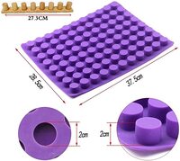 88 Cavities, Mini Round Cheese Cake Molds, Baking Silicone Mold For Chocolate, Truffle, Jelly, And Candy Ice Mold + Wooden Press