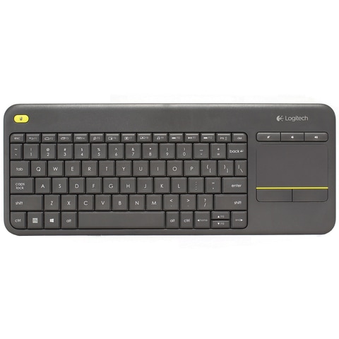 Logitech - Keyboard Wireless with Touchpad K400 Plus - English-Black