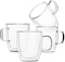Lushh Set of 4Pcs Double Wall Cofee/ Tea  Mugs with handle  350 ML