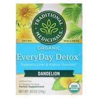 Traditional Medicinals Everyday Detox Dandelion Herbal Supplement 16 Tea Bags