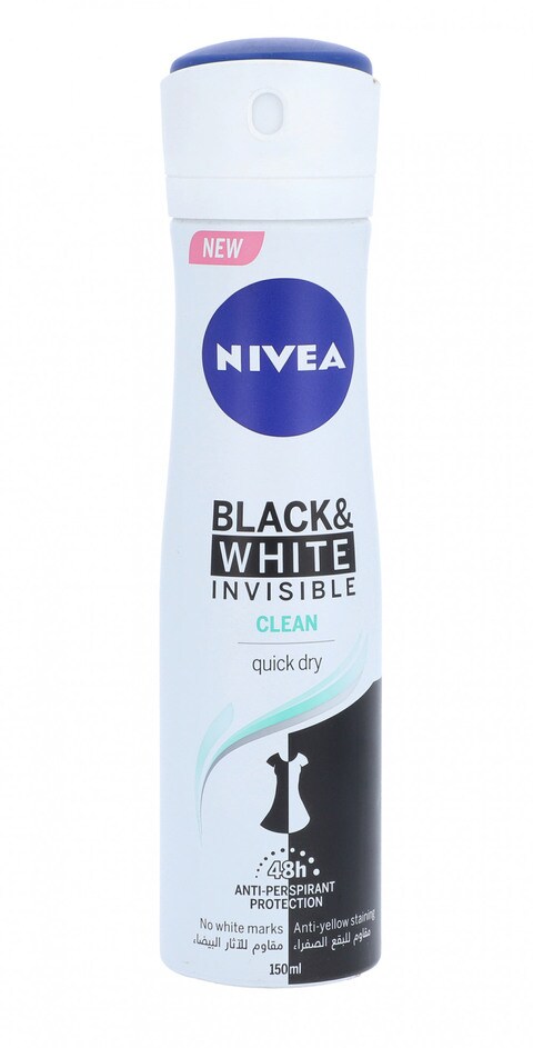 Nivea Black &amp; White Clean Anti-Presperant 150ml
