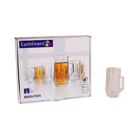 LUMINARC Glass Brighton Tea Cup Set 6 Pieces