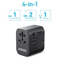 Anker 312 Outlet Extender Travel Adapter 30W With 3 USB Ports 30W Black