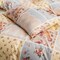 LUNA HOME Queen/Double size 6 pieces Bedding Set without filler, Cream Color Flower Design