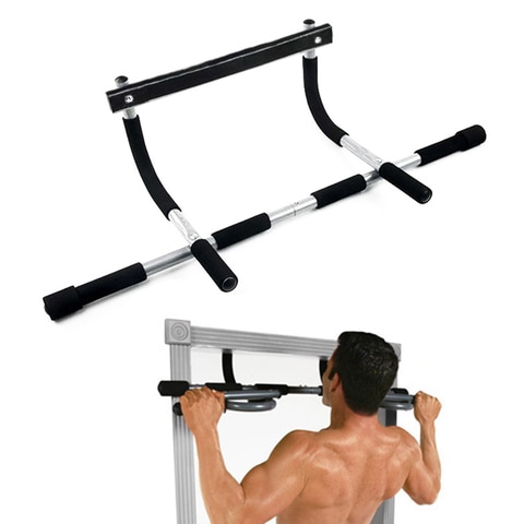 Generic-220LB Doorway Pull Up Bar Strength Training Fitness Sit Ups and Dips Exercise Muscle Stretch Over Door Pull Up Bar for Home Body Workout Portable Gym System