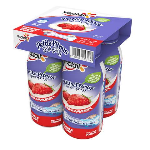 Yoplait Petit Filous Strawberry Yogurt Drink 100ml Pack of 4