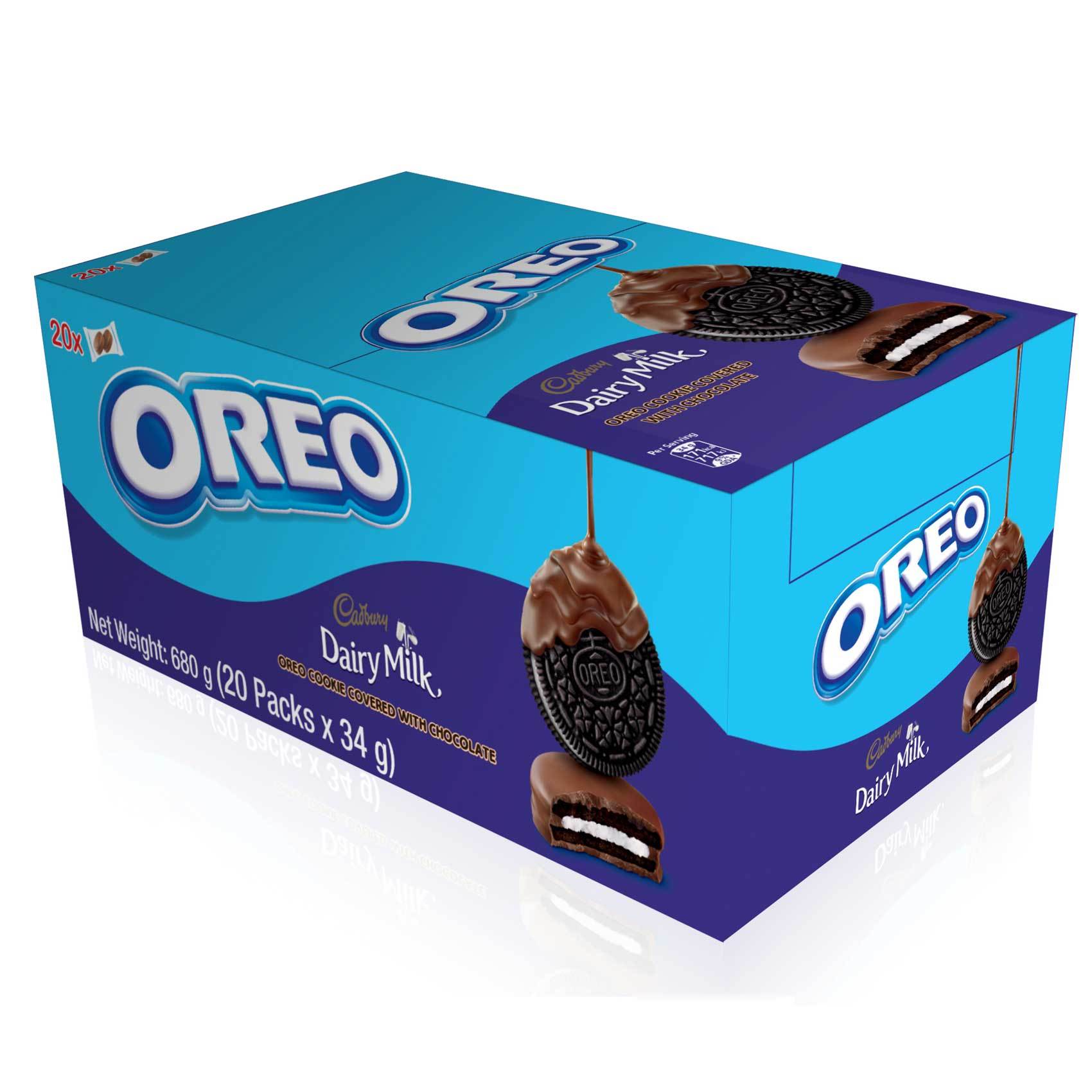 Buy Cadbury Dairy Milk Oreo Cookie Covered With Chocolate 34g X Pack Of 20 Online Shop Food Cupboard On Carrefour Uae
