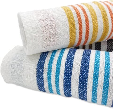 Honeycomb Stripe Kitchen Towel 18x28inch Teal/Mercury,100% Cotton, Quick  Dry, Tea Towels, Bar Towels, Highly Absorbent,Cleaning Towels, Kitchen Tea