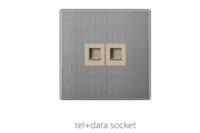 STAINLESS STEEL TELEPHONE AND DATA SOCKET SWITCH SOCKET