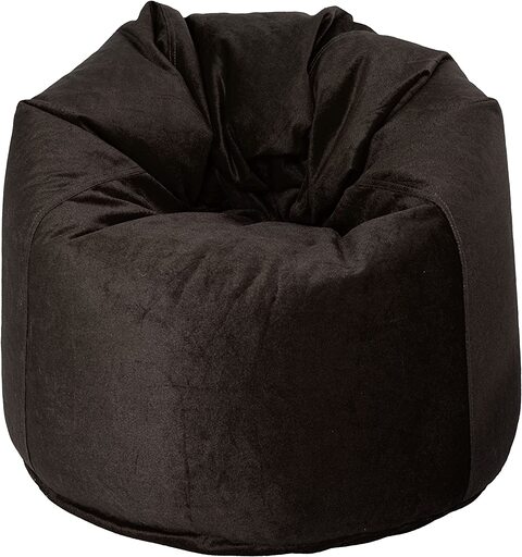 Luxe Decora Soft Suede Velvet Bean Bag With Filling (Medium, Coffee Brown)