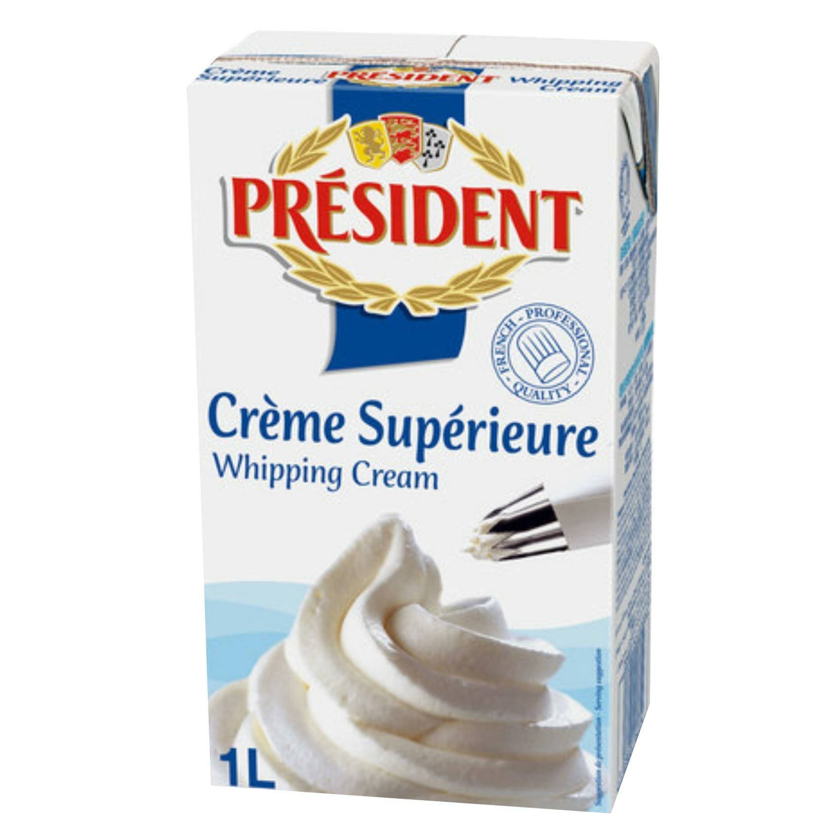 Buy President Uht Whipping Cream 1l Online Shop Fresh Food On Carrefour Uae