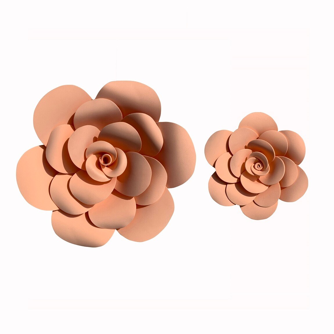 Generic 2 Piece 3d Foam Flowers Wall Decor Peach Color