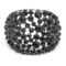 TANOS - Fashion Silver Plated Bangle Big Like Antique W/ Round Black Faceted Stone