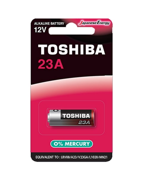 Toshiba 23A Type Alkaline Battery 12 V (0% Mercury) - Equivalent To Lrv08 / A23 / L1028 / Mn21 / V23Ga