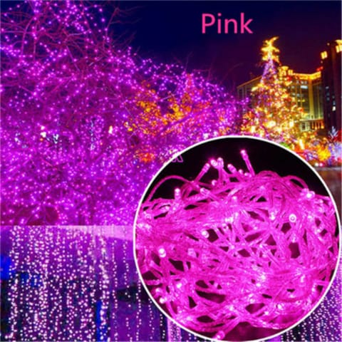 3M LED String Fairy Lights, Waterproof Decorative Light for Indoor &amp; Outdoor. Pink Color.