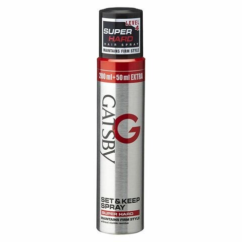 Gatsby Level 4 Super Hard Set And Keep Hair Spray Clear 250ml