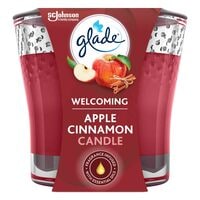 Glade Welcoming Apple &amp; Cinnamon Scented Candle 3.4Oz