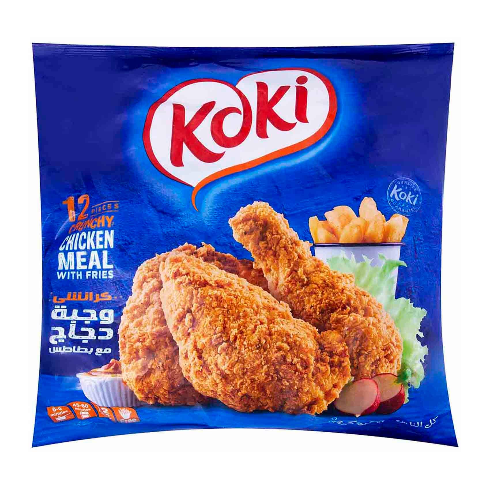 Buy Koki Crunchy Fried Chicken Meal 12 Pieces Fries Online Shop Frozen Food On Carrefour Egypt
