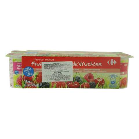 Carrefour Red Fruit Yoghurt 125g Pack of 8