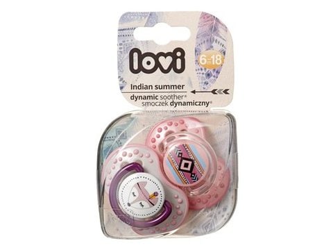 LOVI - Dyn 2pcs Soother Silicone Indian Summer Pink_6-18m